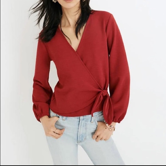 Madewell Tops - Madewell Texture & Thread Crepe Wrap Top